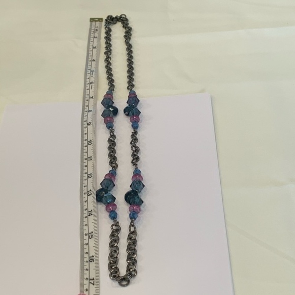 Napier faceted bead king pink blue necklace - Picture 7 of 8